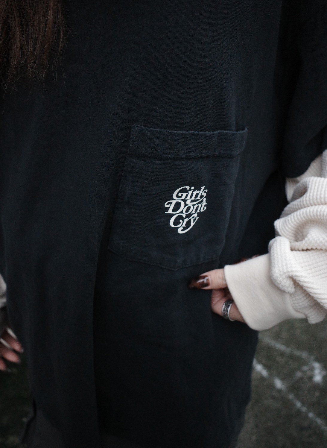 <快速出貨>Cherry x GDC BOXY POCKET THERMAL L/S 假兩件
