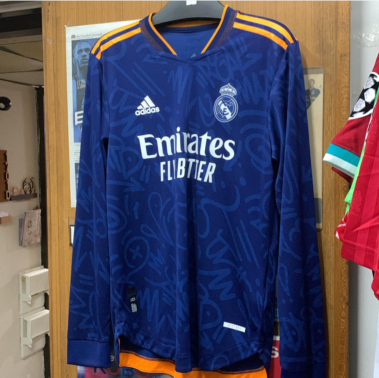 2021 Real Madrid Authentic L/S Away Shirt with Benzema