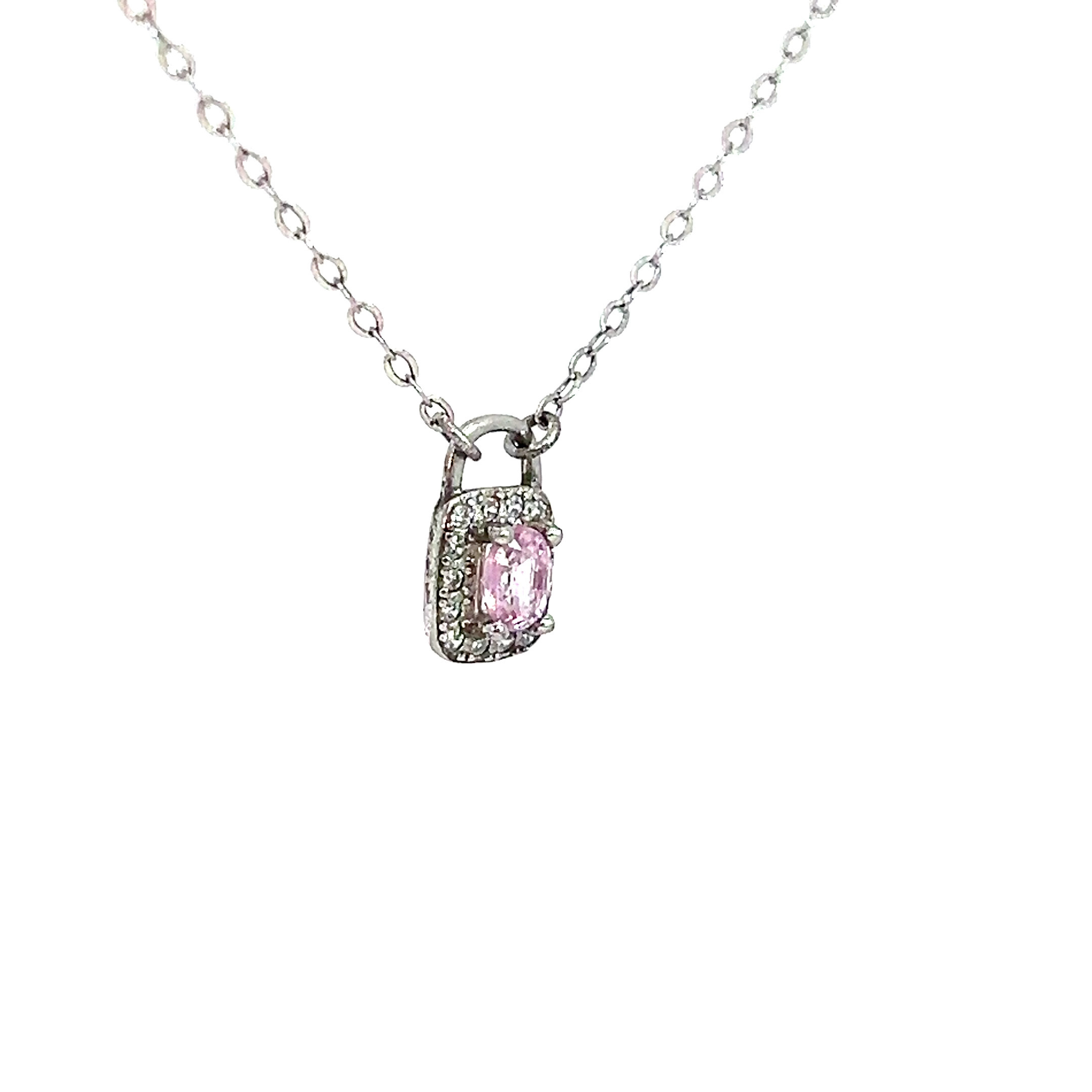 TJ1011粉剛玉項鍊