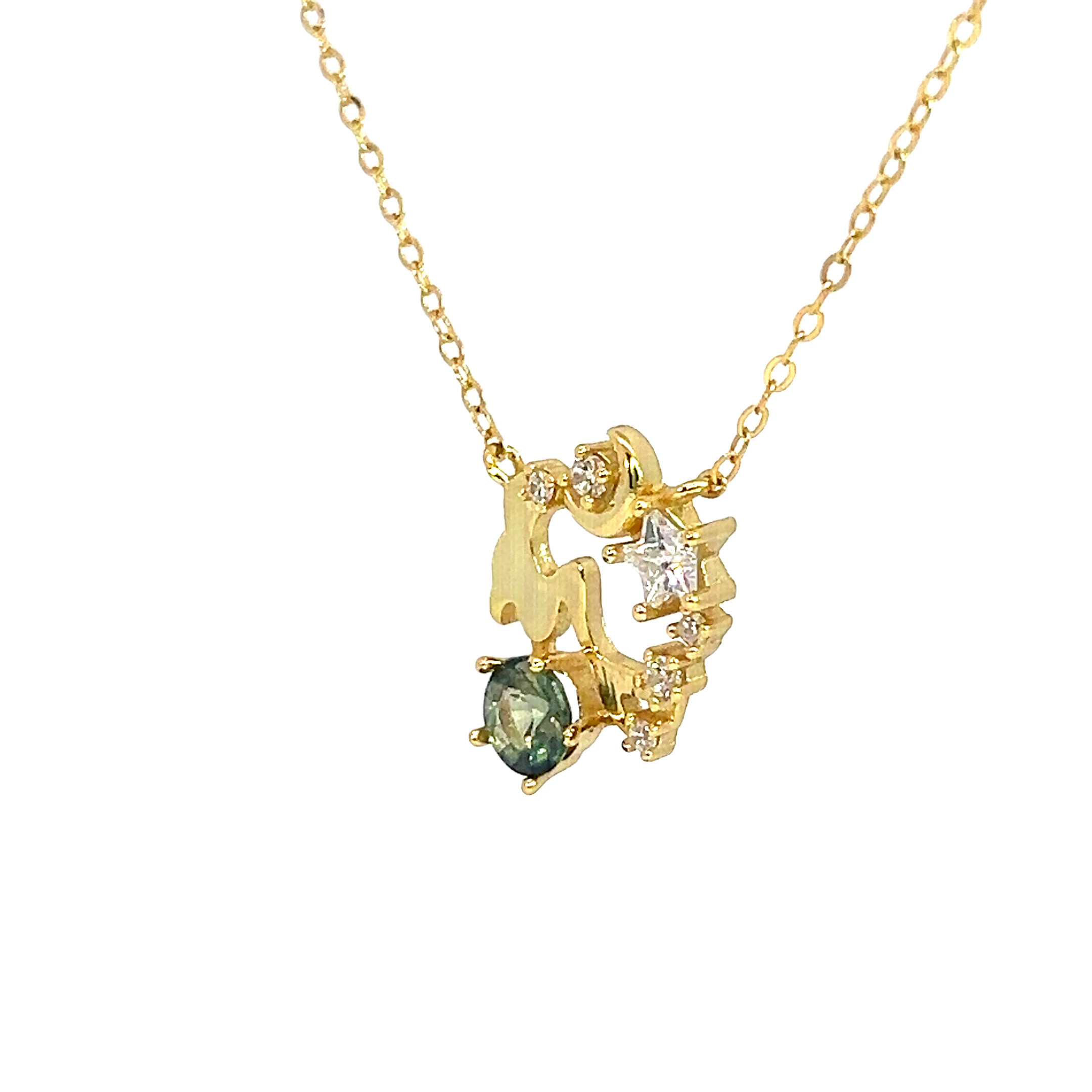 TJ1042綠色藍寶石項鍊