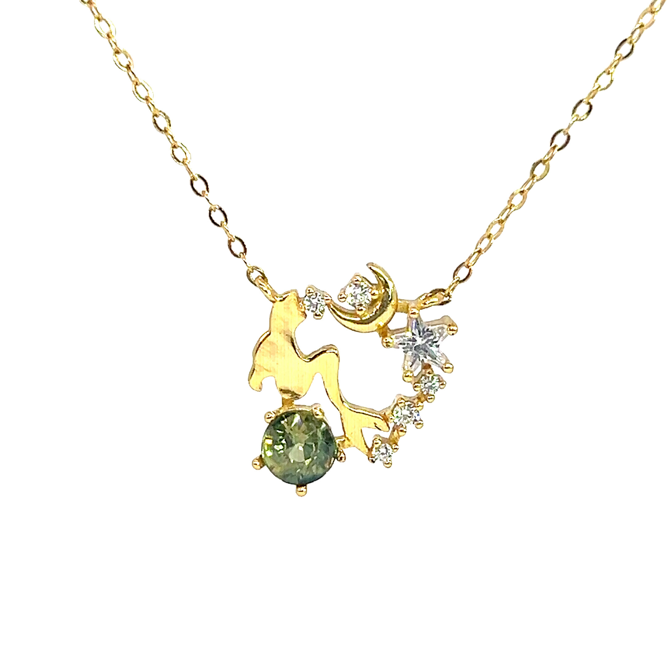 TJ1042綠色藍寶石項鍊