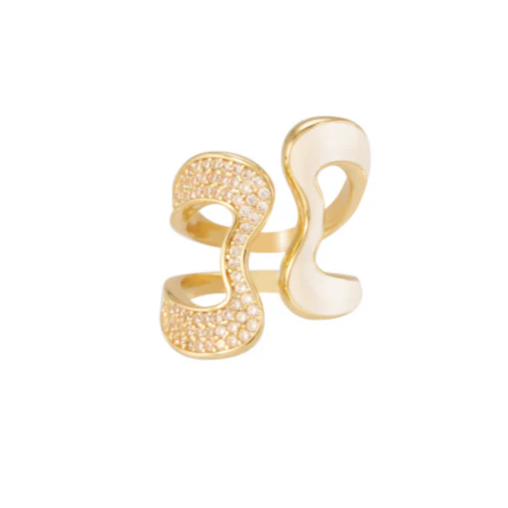 1BU0317-006 [BANGLEUP] B.Line Ring Light Gold and Sand White #BUP21-BLN-BAG03 (A-EU-E)