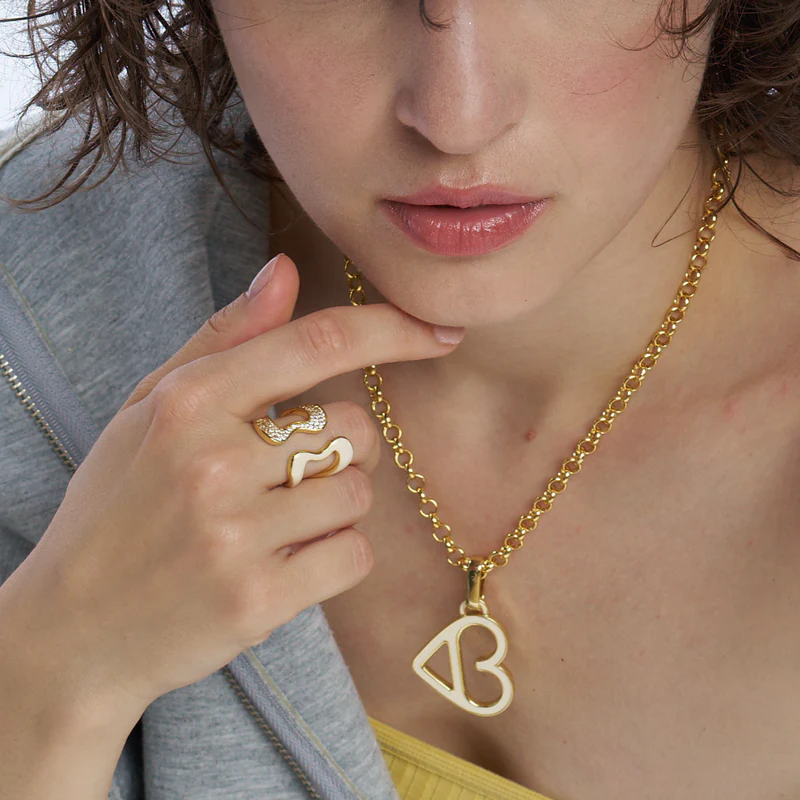 1BU0317-006 [BANGLEUP] B.Line Ring Light Gold and Sand White #BUP21-BLN-BAG03 (A-EU-E)