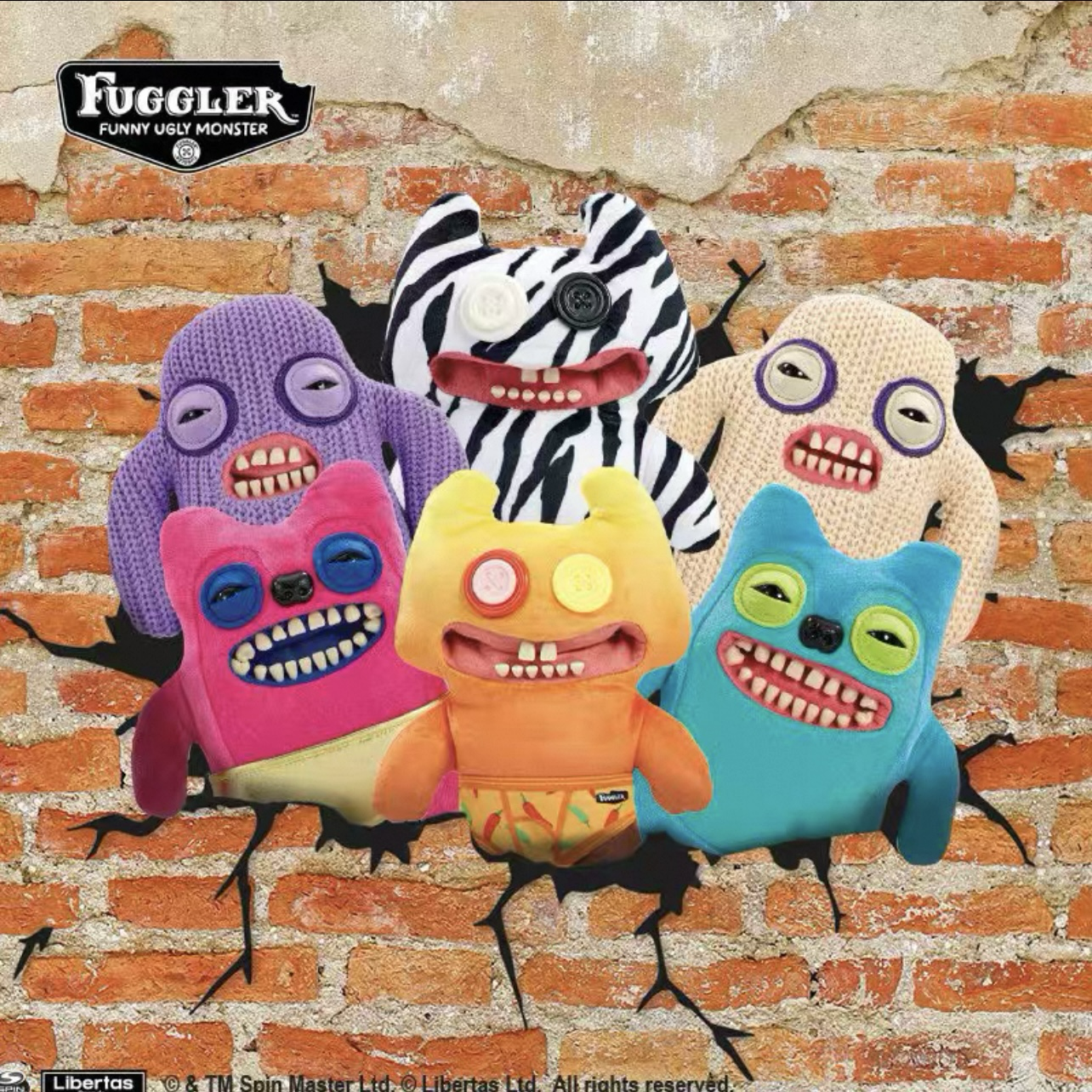 FUGGLER 牙齒怪 放克牙寶 惡搞 醜萌 淘金系列 毛絨 公仔 娃娃 閨蜜組合 兩隻一組