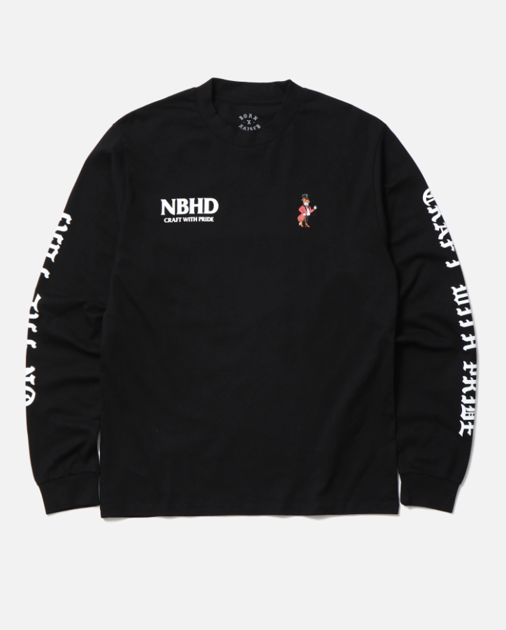 [現貨] NEIGHBORHOOD SS25NH X BORN & RAISED . TEE LS-1 | (Cream / Black)