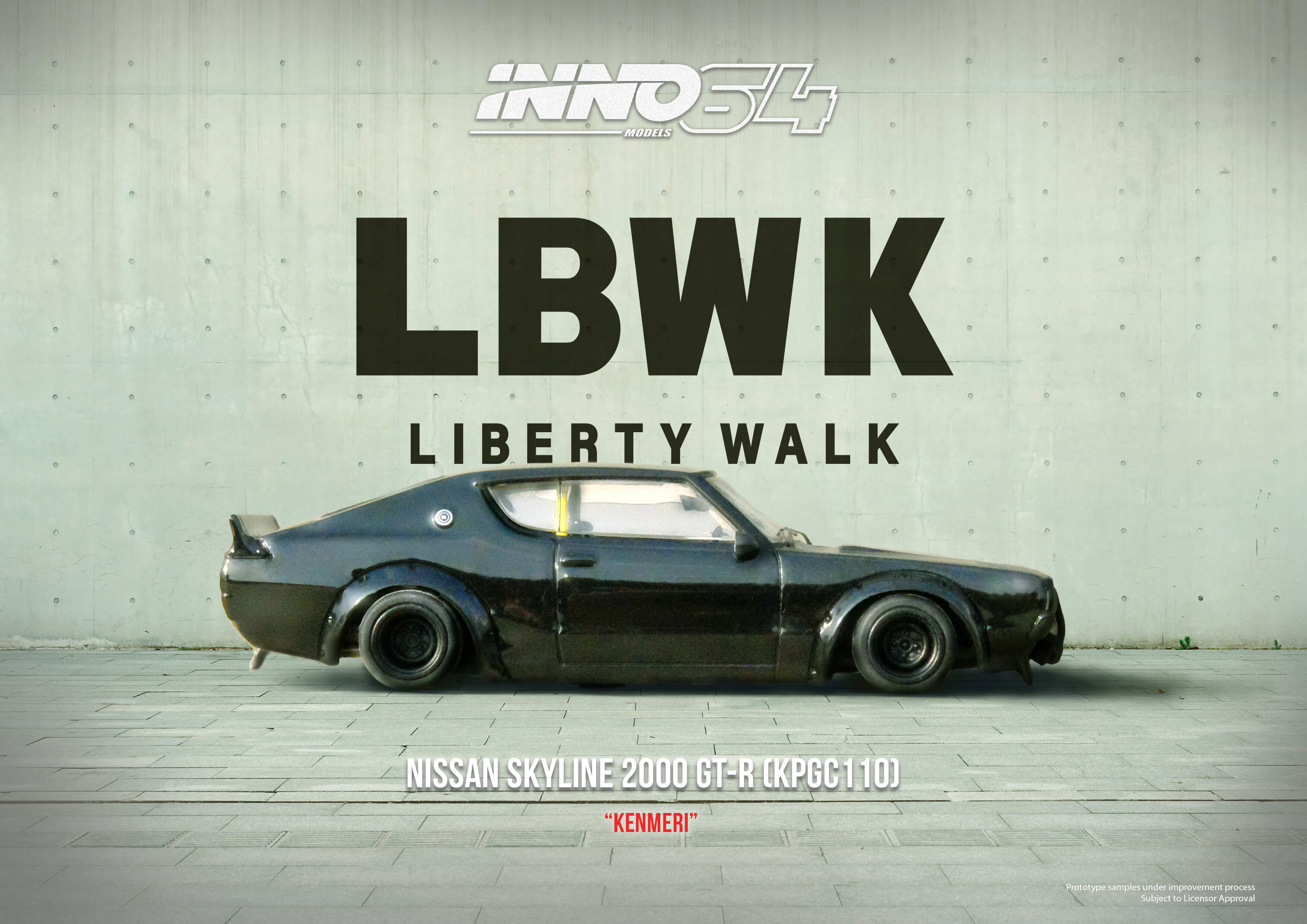 INNO64 NISSAN SKYLINE 2000 GT-R (KPGC110) "KENMERI" Black