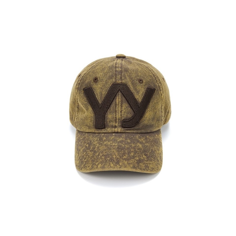 OPEN YY COTTON BALL CAP - YELLOWISH BROWN 字體 黃