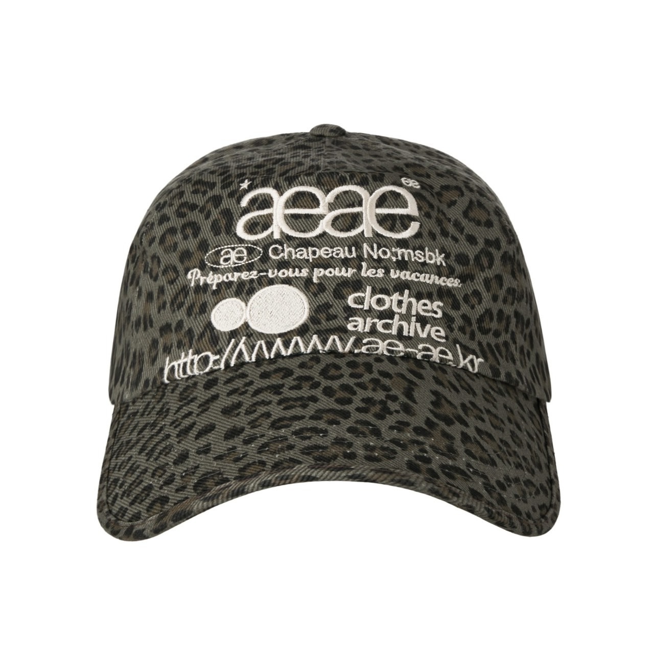aeae WEB LOGO LEOPARD CAP [KHAKI] 老帽 豹紋 綠