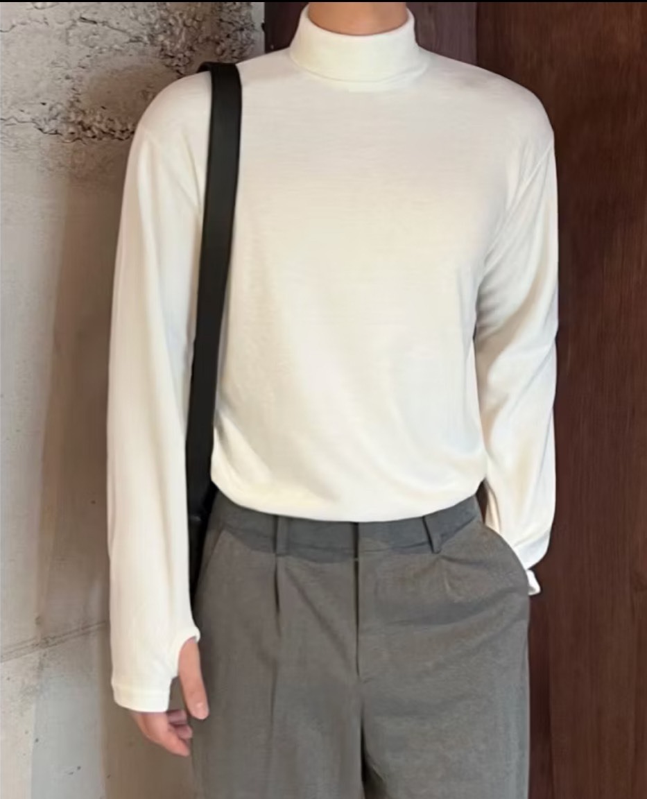 高領內搭素面高領忍者袖