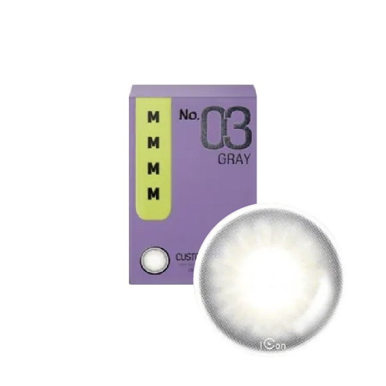 瞳彩彩色月抛(2片)custom look no.3 gray M