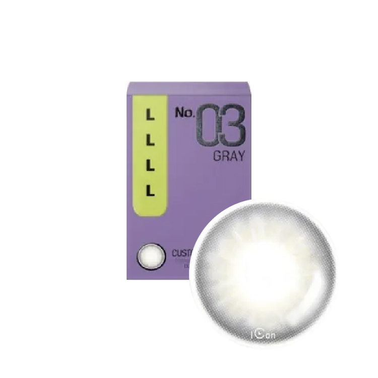 瞳彩彩色月抛(2片)custom look no.3 gray L