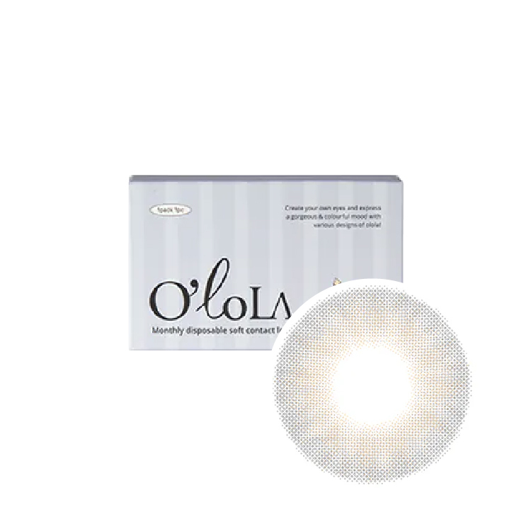 Olola 彩色月拋托比透灰(1片）