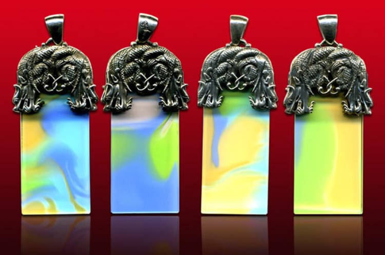 鹿港窯水晶琉璃|擁護銀飾項鍊 溫暖守護深情相隨開運納福