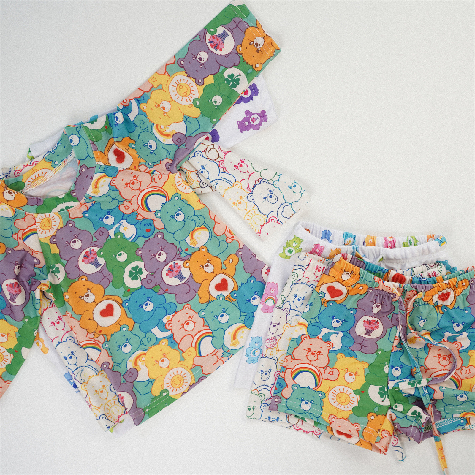 滿版彩虹熊速乾泳衣短褲組