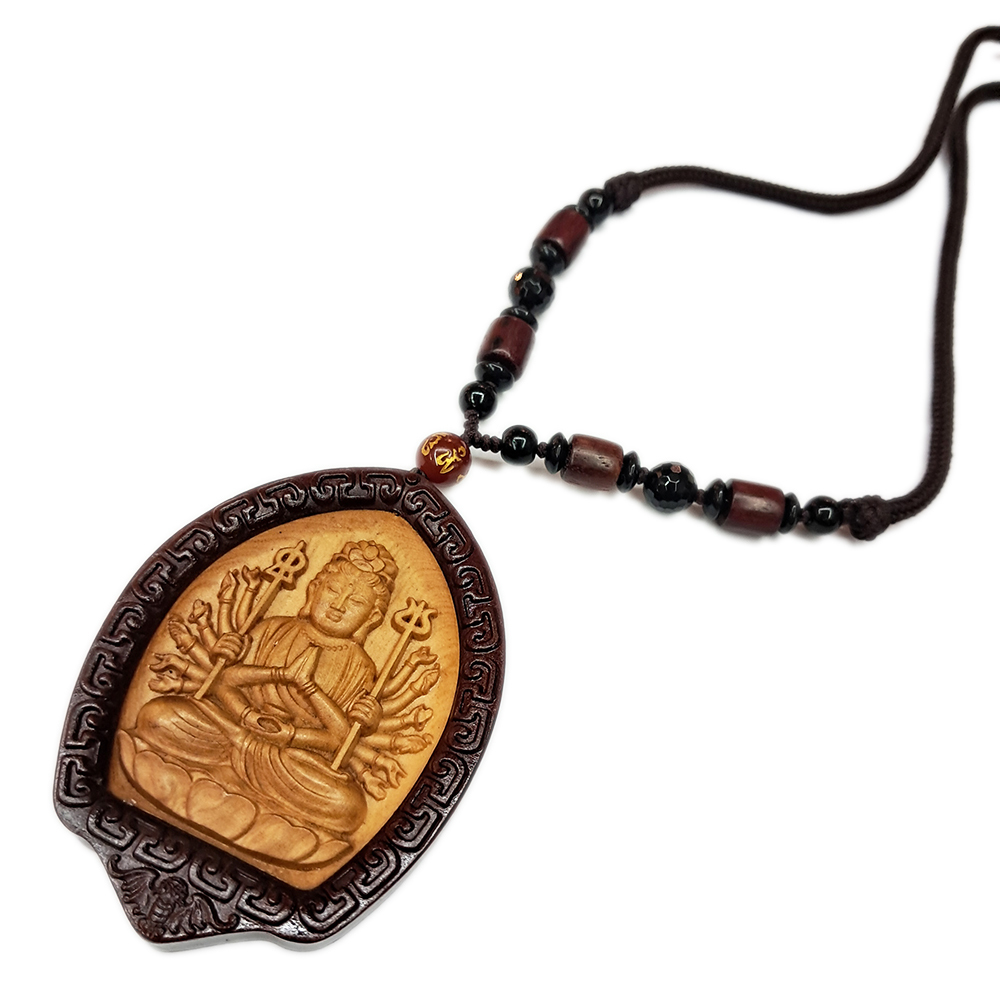 千手觀音菩薩{黃楊木}項鍊【十方】138144