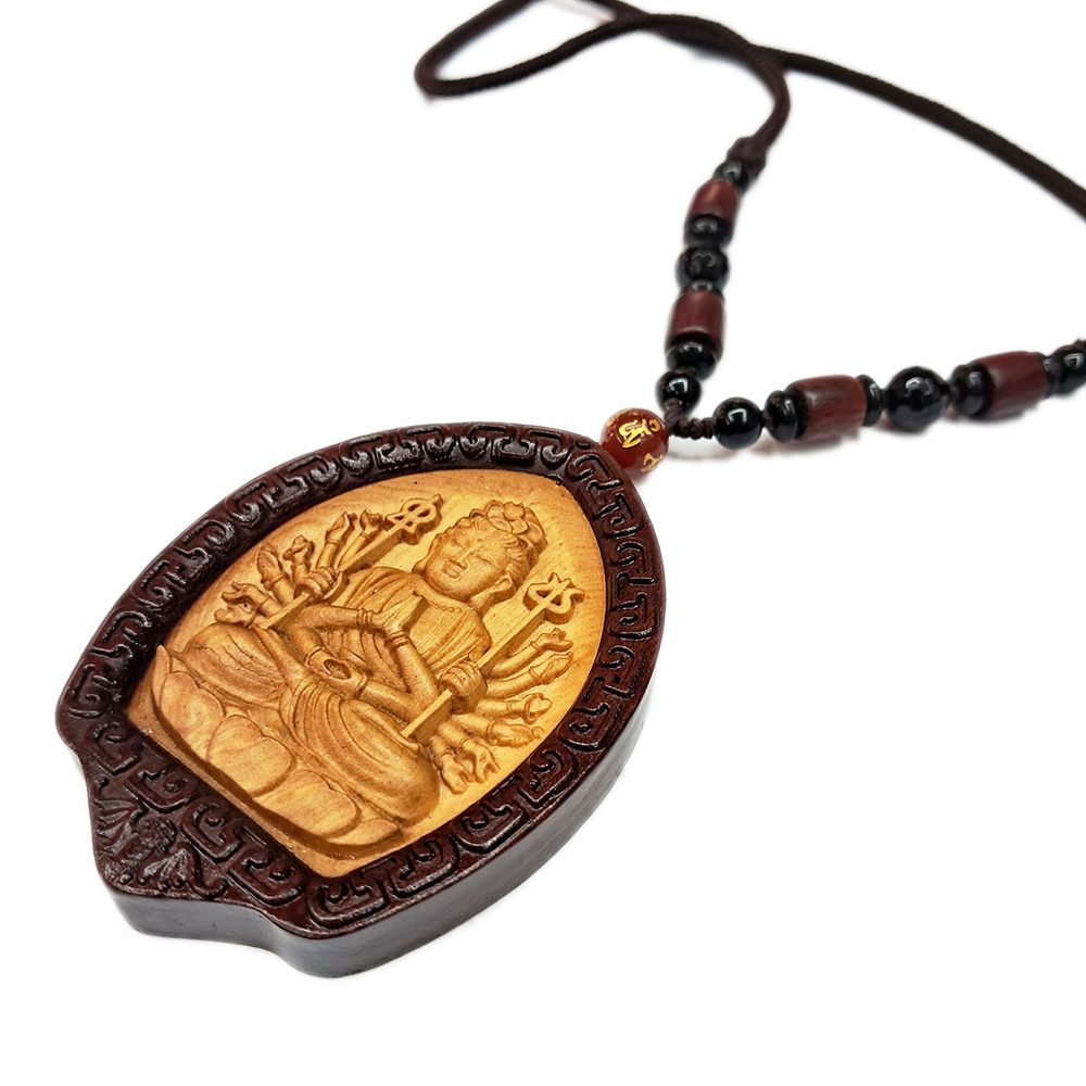 千手觀音菩薩{黃楊木}項鍊【十方】138144