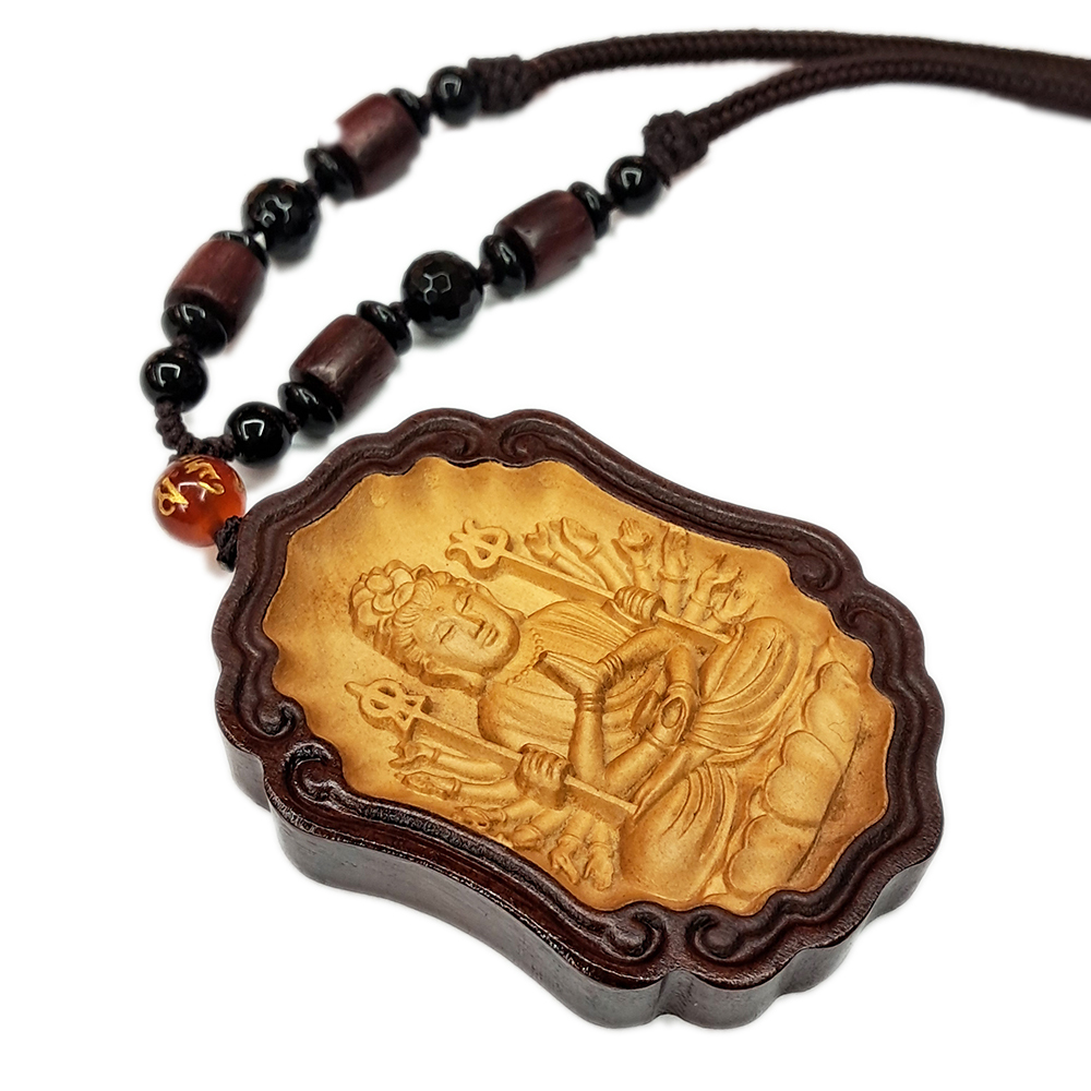 千手觀音{黃楊木}中國結項鍊【十方】138174