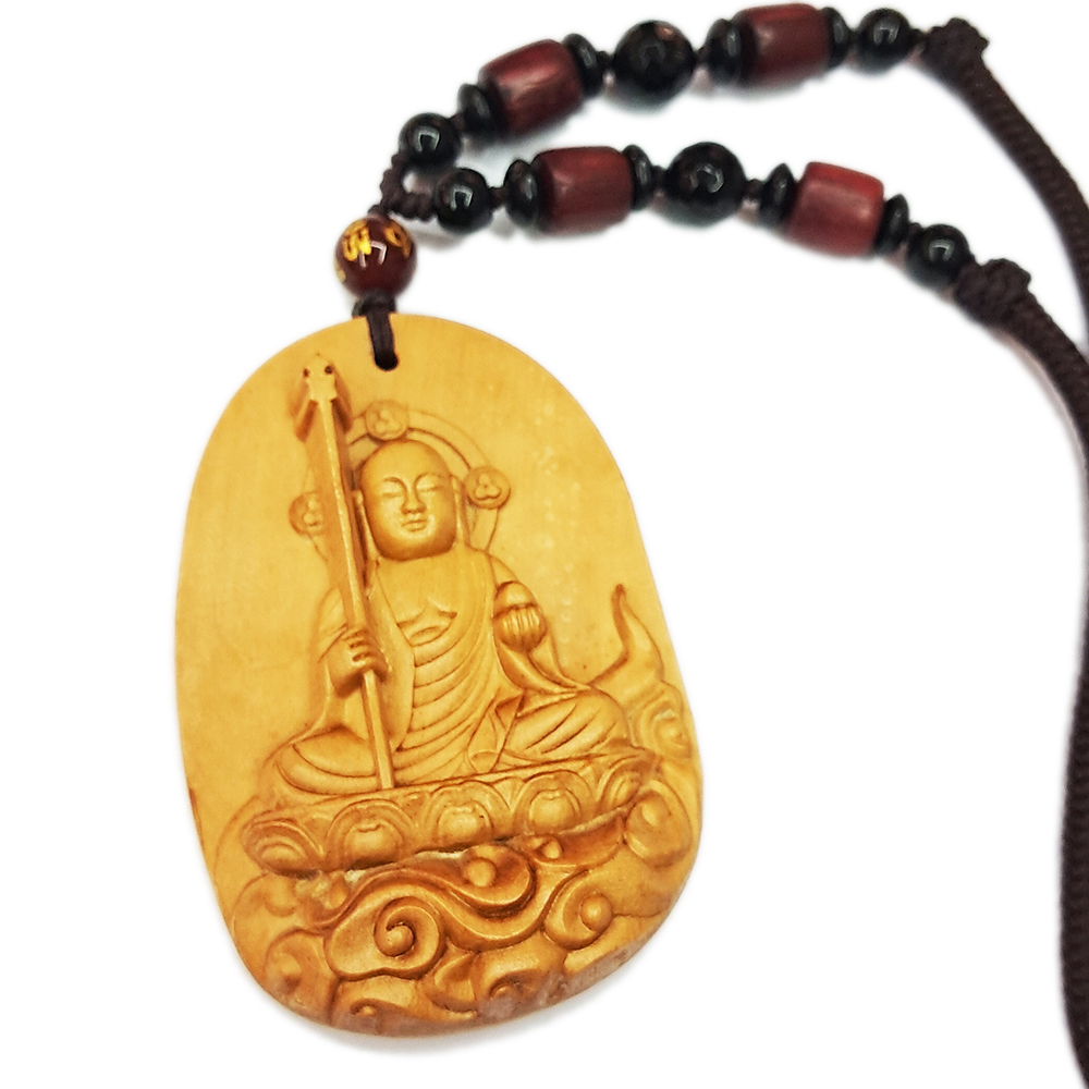 地藏菩薩{黃楊木}中國結項鍊【十方】138244