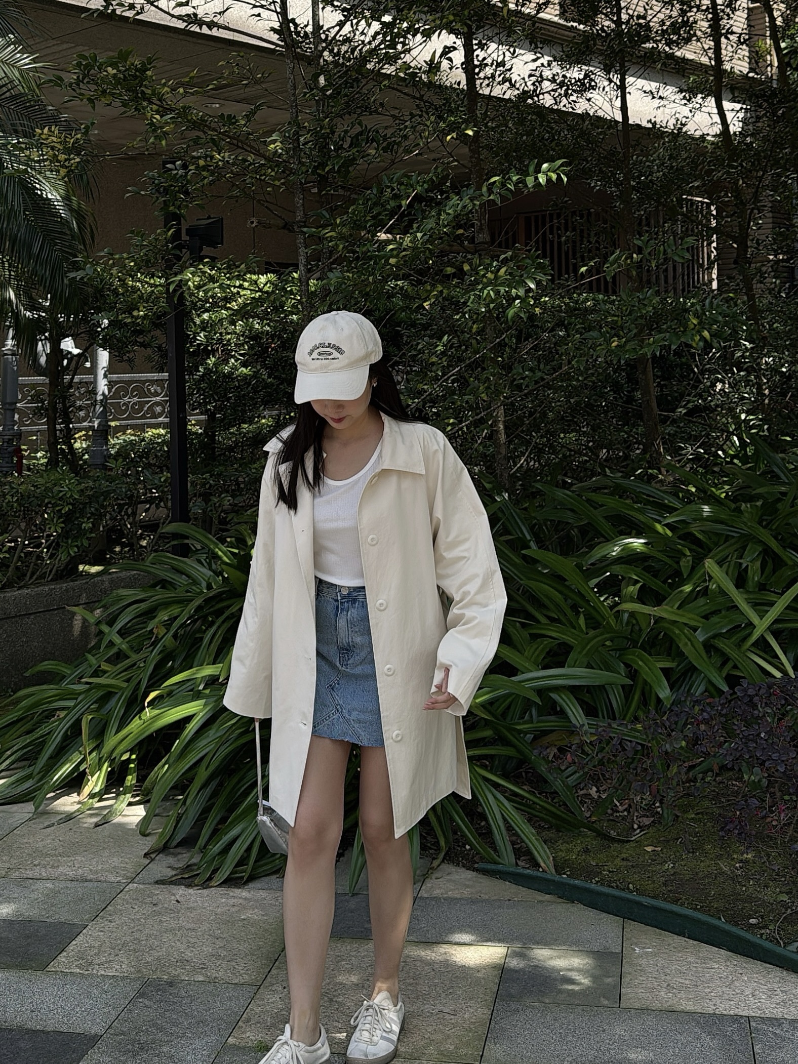 F10 春天的風衣外套 (寶寶藍/米)