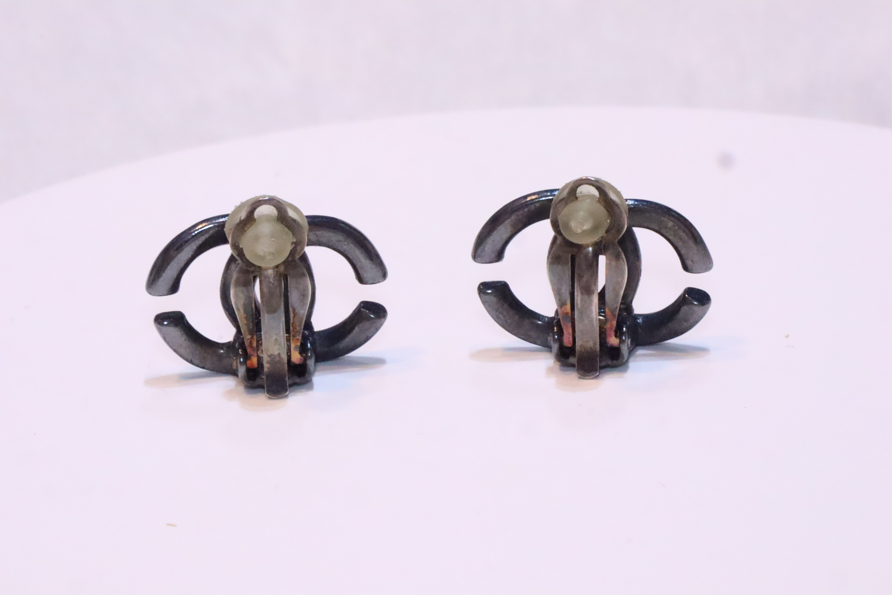 Chanel深藍色耳夾✨