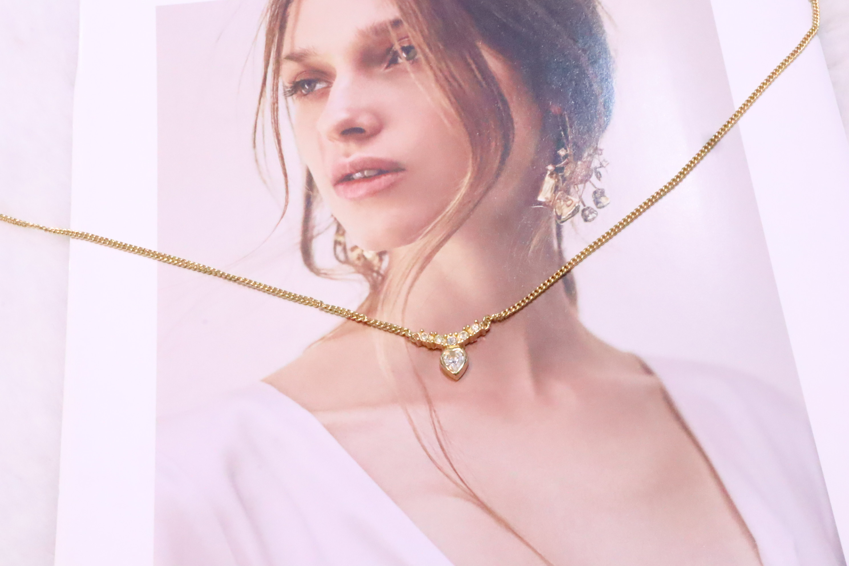 Dior 閃亮石心形頸鏈✨
