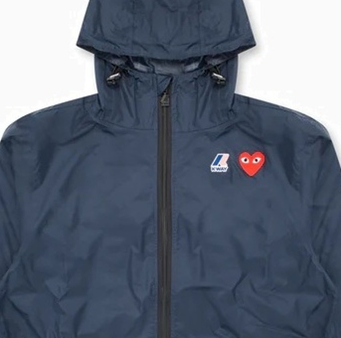 COMME DES GARGONS PLAY K-WAY ZIP JACKET (UNISEX) - NAVY PRE ORDER ITEM (預訂中)