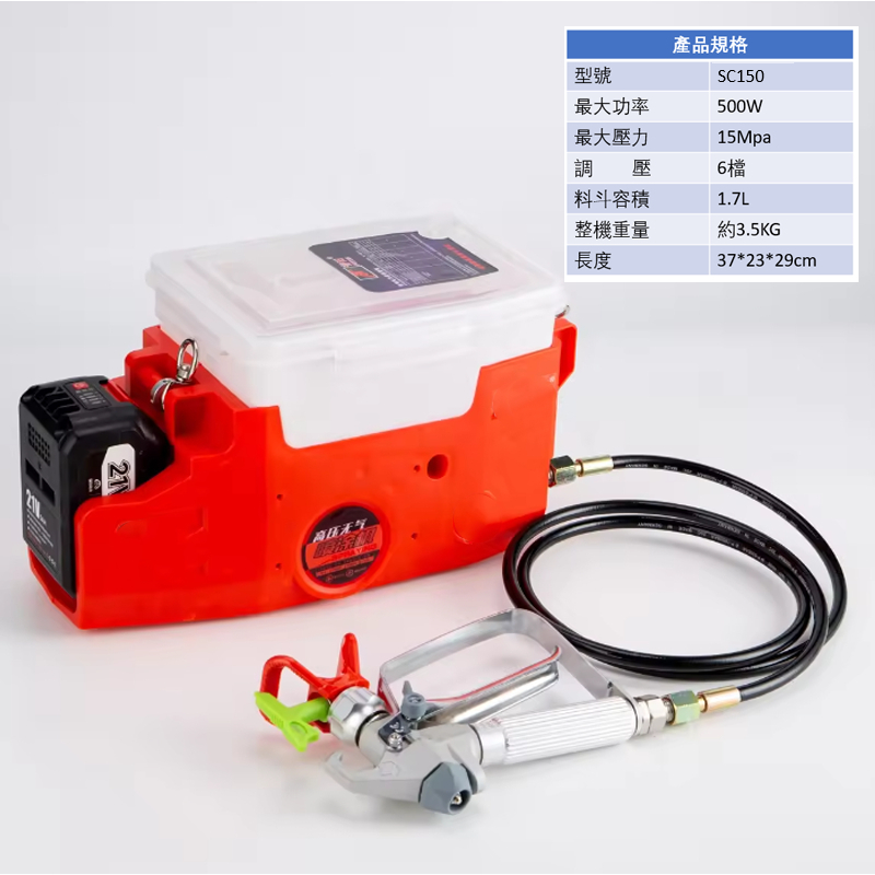 附發票｜SC150 鋰電噴塗機｜背包式手持噴塗機 油漆塗料高壓 無氣鋰電池 充電便捷 柱塞牆面 噴塗機