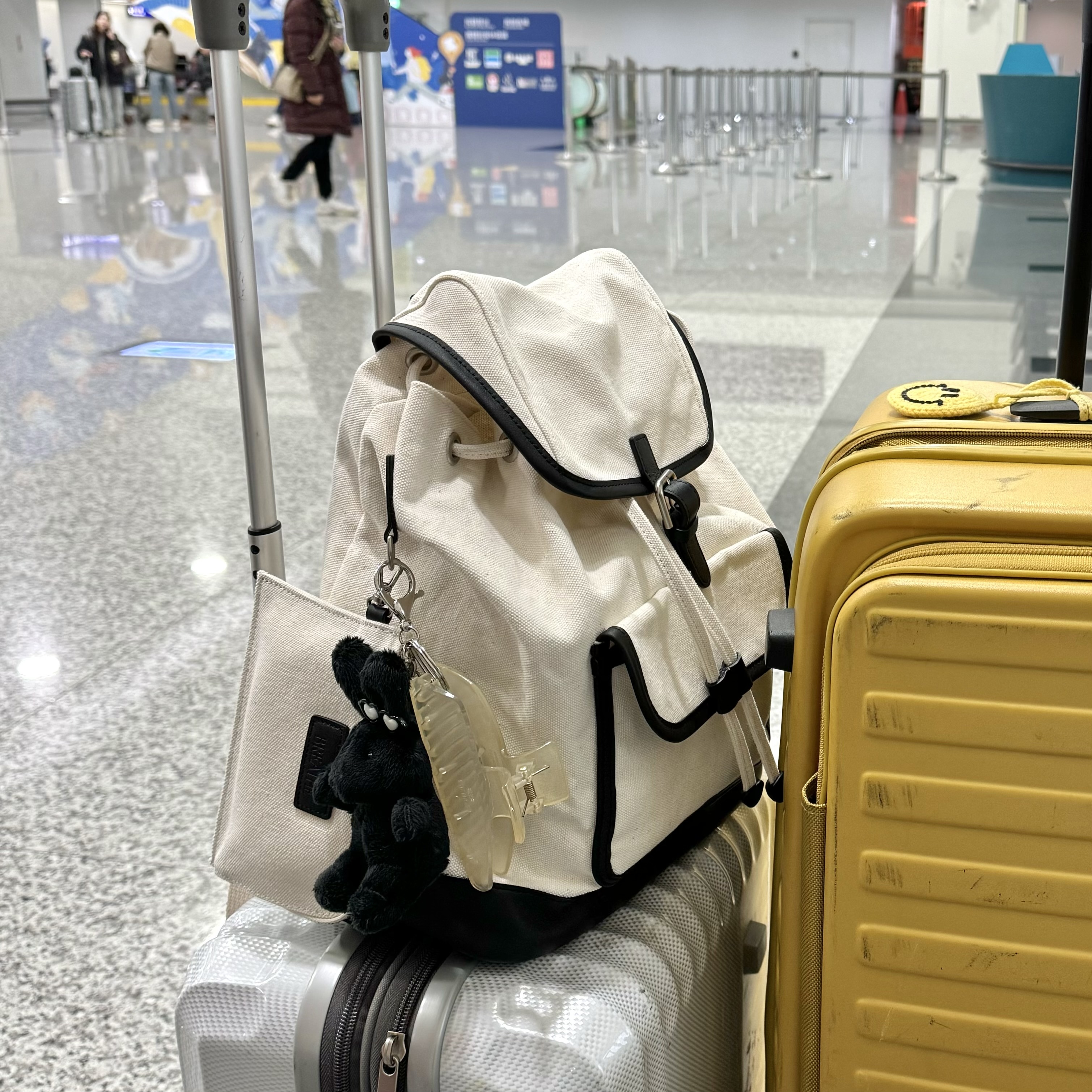 Q25羊皮帆布後背包(黑)