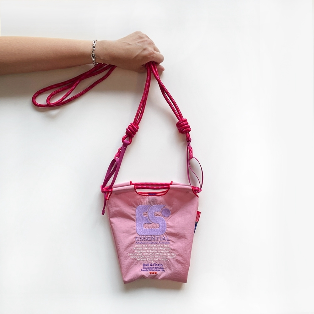 Ball＆Chain 刺繡環保購物袋 S號 - 粉紫 (040000624309)