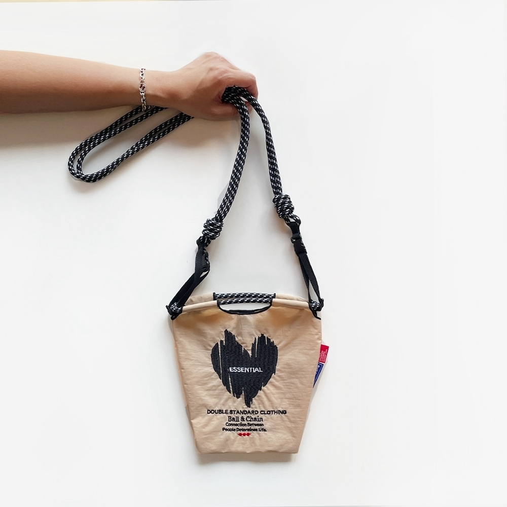 Ball＆Chain 刺繡環保購物袋 S號 - 卡其 (0400005243)