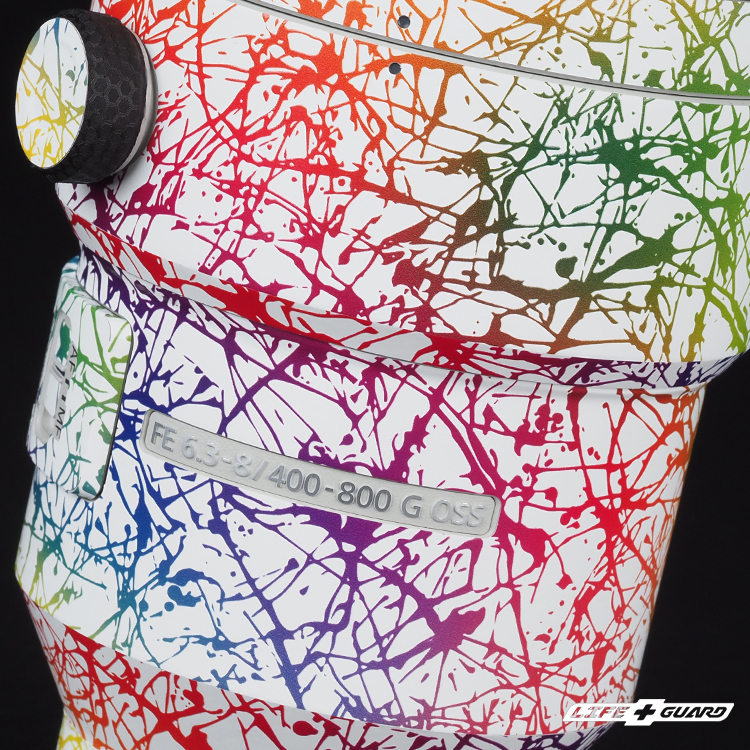 LIFE+GUARD 鏡頭貼膜安裝示意圖，獨特的設計風格貼膜保護