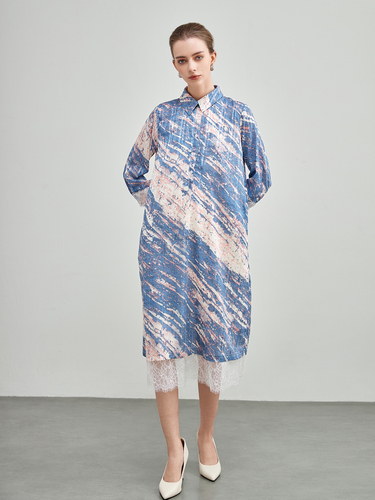 mi-tu 印花恤衫連身裙