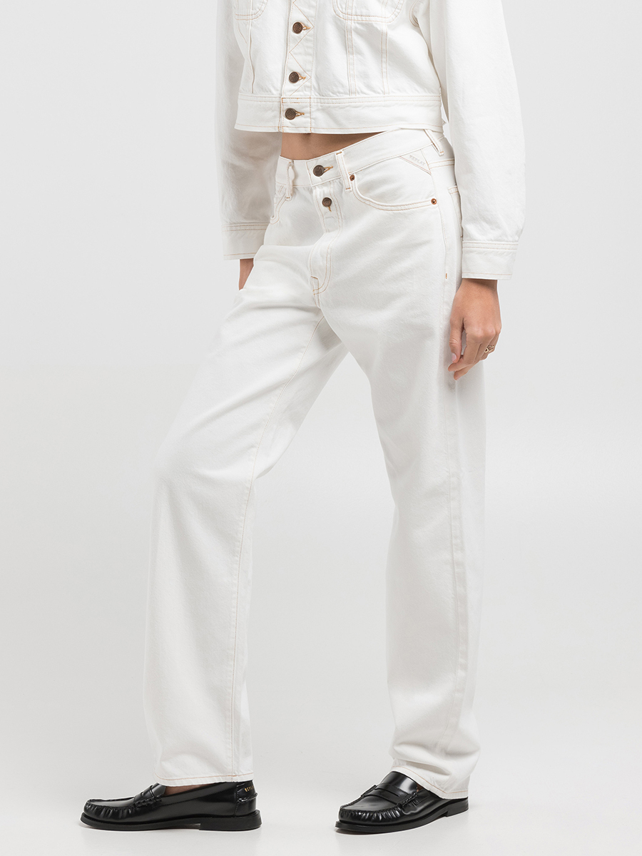 9ZERO1直筒丹寧牛仔褲(白色)