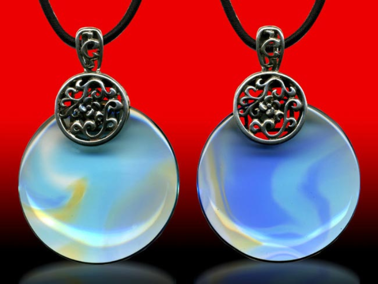 鹿港窯水晶琉璃｜聽海銀飾項鍊 靜心聆聽寧靜致遠開運納福