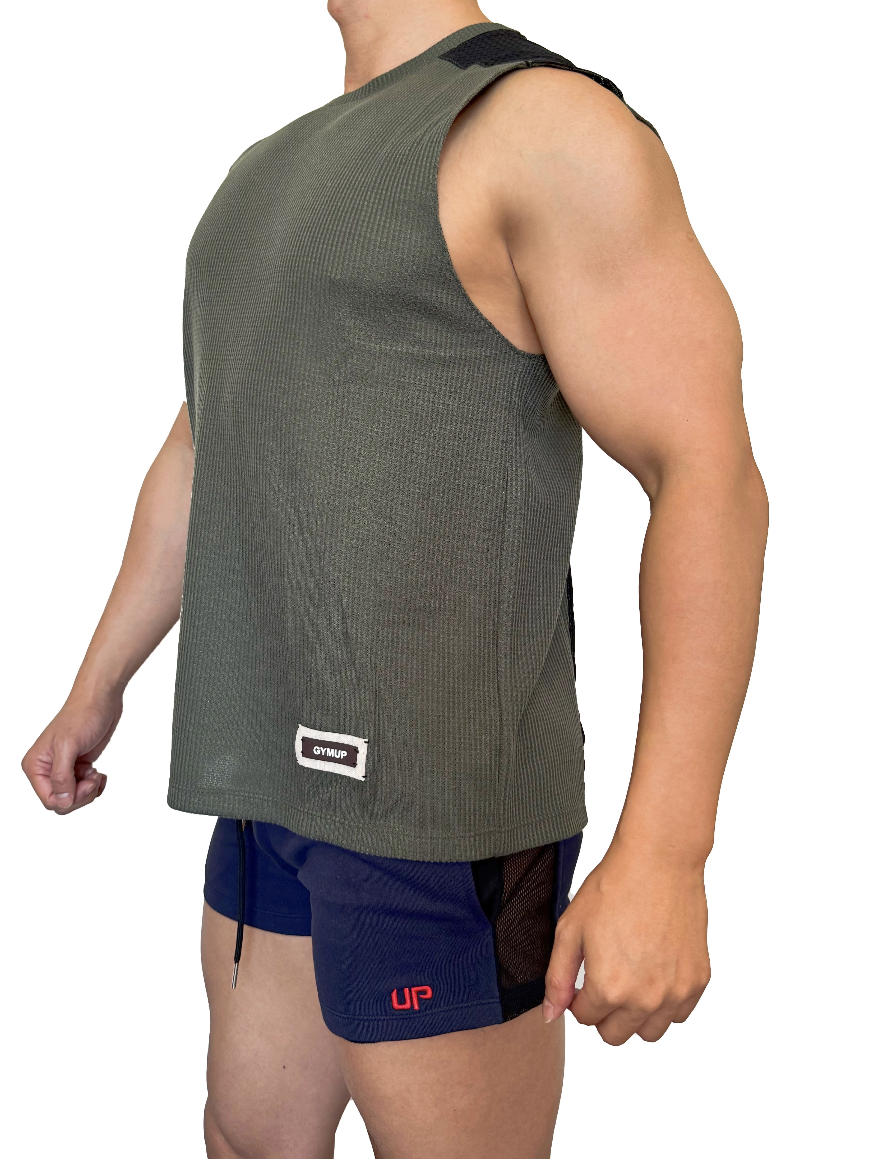 2025 全新系列 - GYMUP 窩夫格訓練背心 09 灰綠