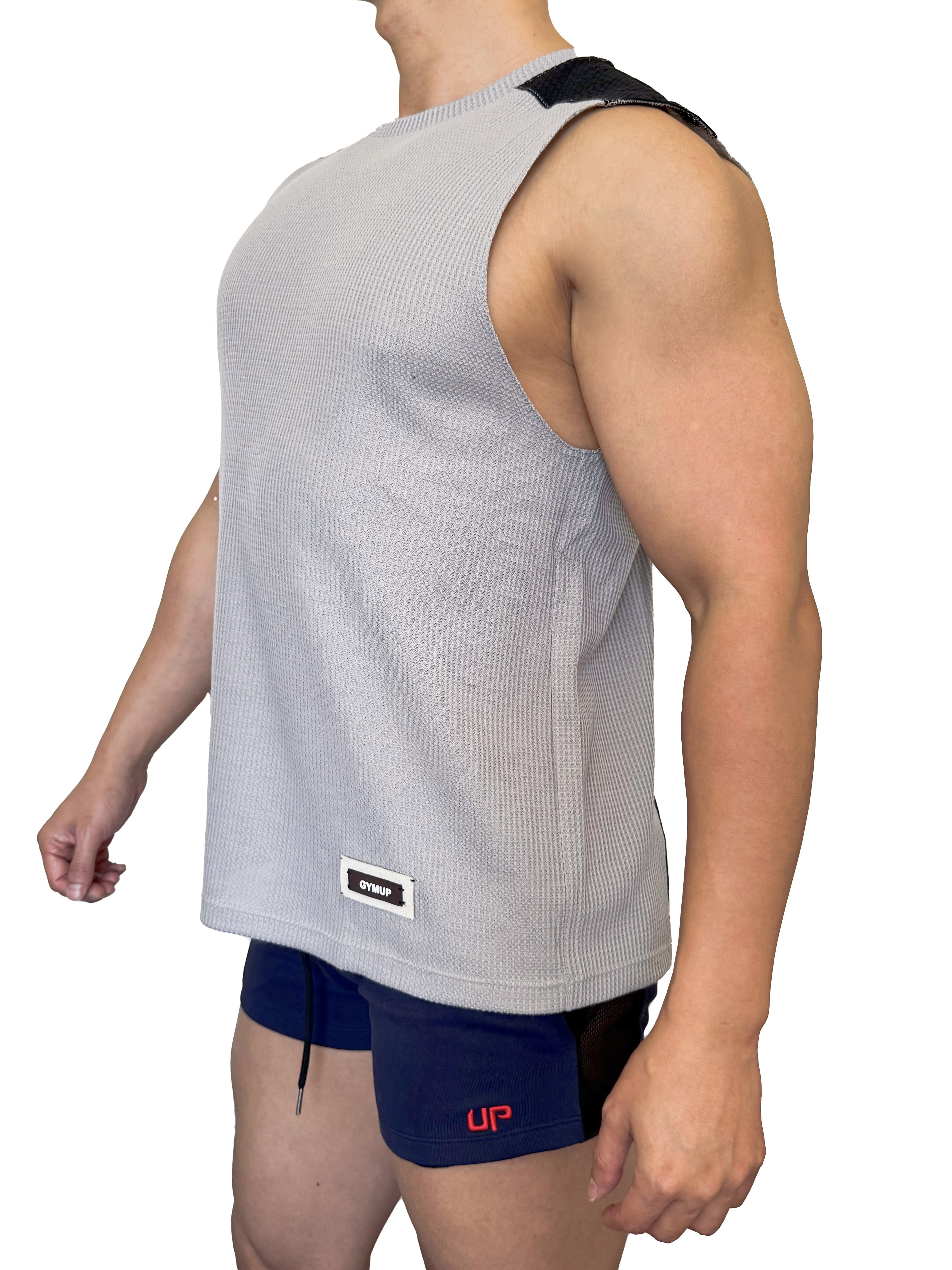 2025 全新系列 - GYMUP 窩夫格訓練背心 09 淺灰