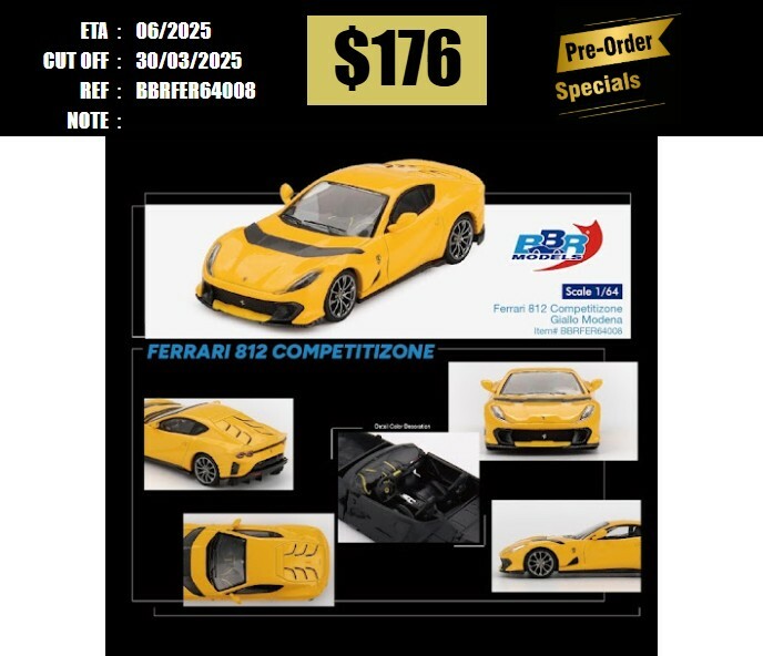 PO-$176 * BBR * 1:64 Ferrari 812 Competitizone Giallo Modena [OD17/03]