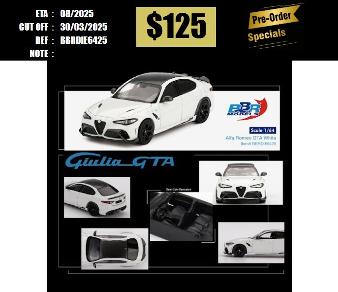 PO-$125 * BBR * 1:64 Alfa Romeo Giulia GTA White [OD17/03]