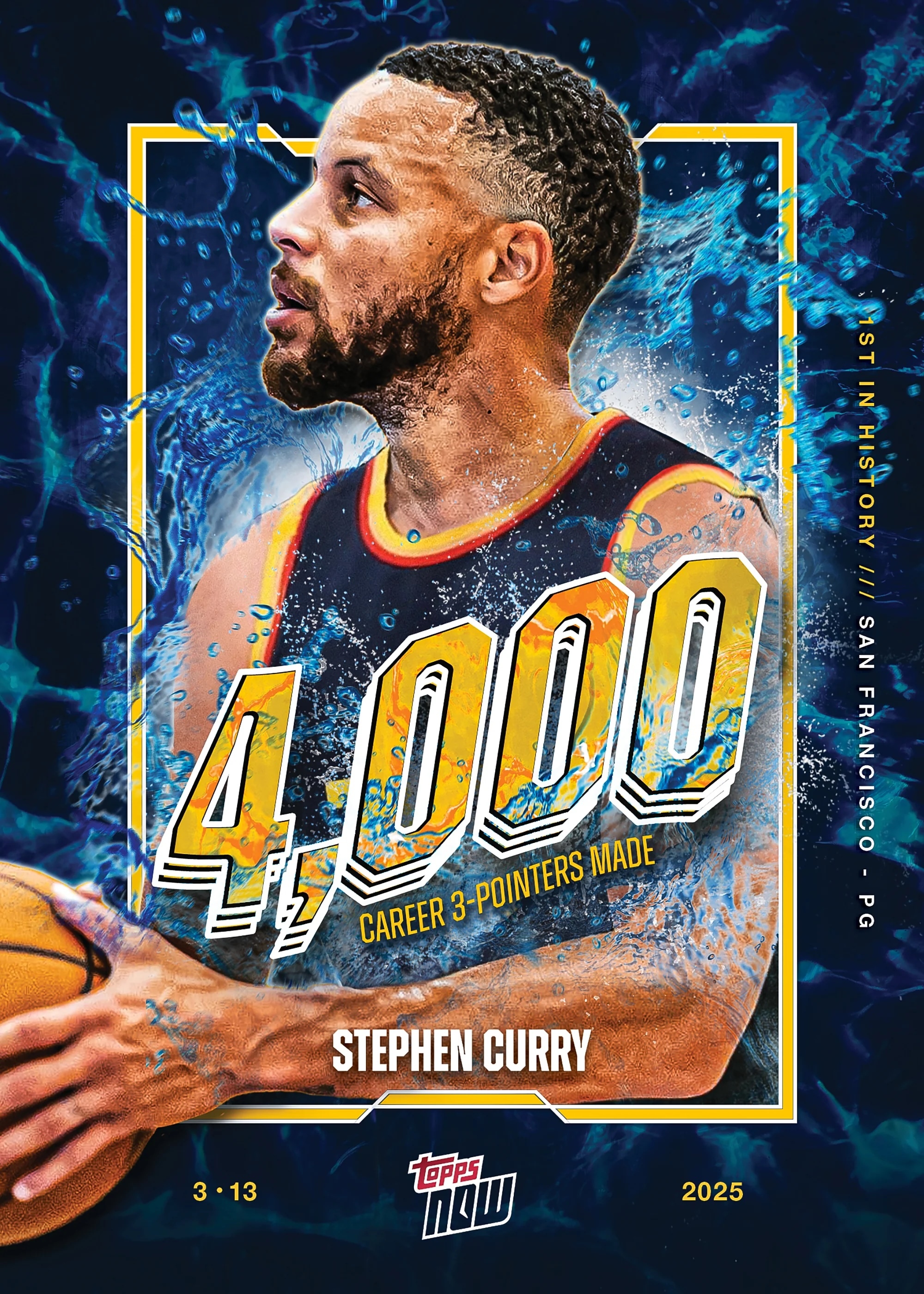 #現貨 2024-25 Topps NOW® Basketball Card 13 Steph Curry 4000顆三分球 紀念卡 珍藏卡