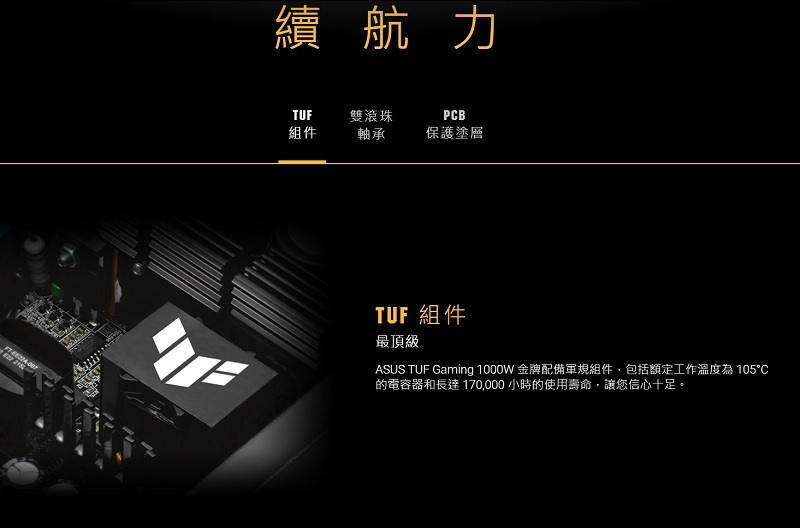 米特3C數位–ASUS 華碩 TUF Gaming 1000W 金牌 ATX3.1電源供應器/90YE00S1-B0TA00