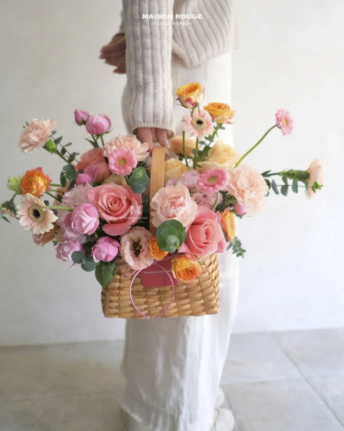 貳樓有花・大提籃・杏粉色
