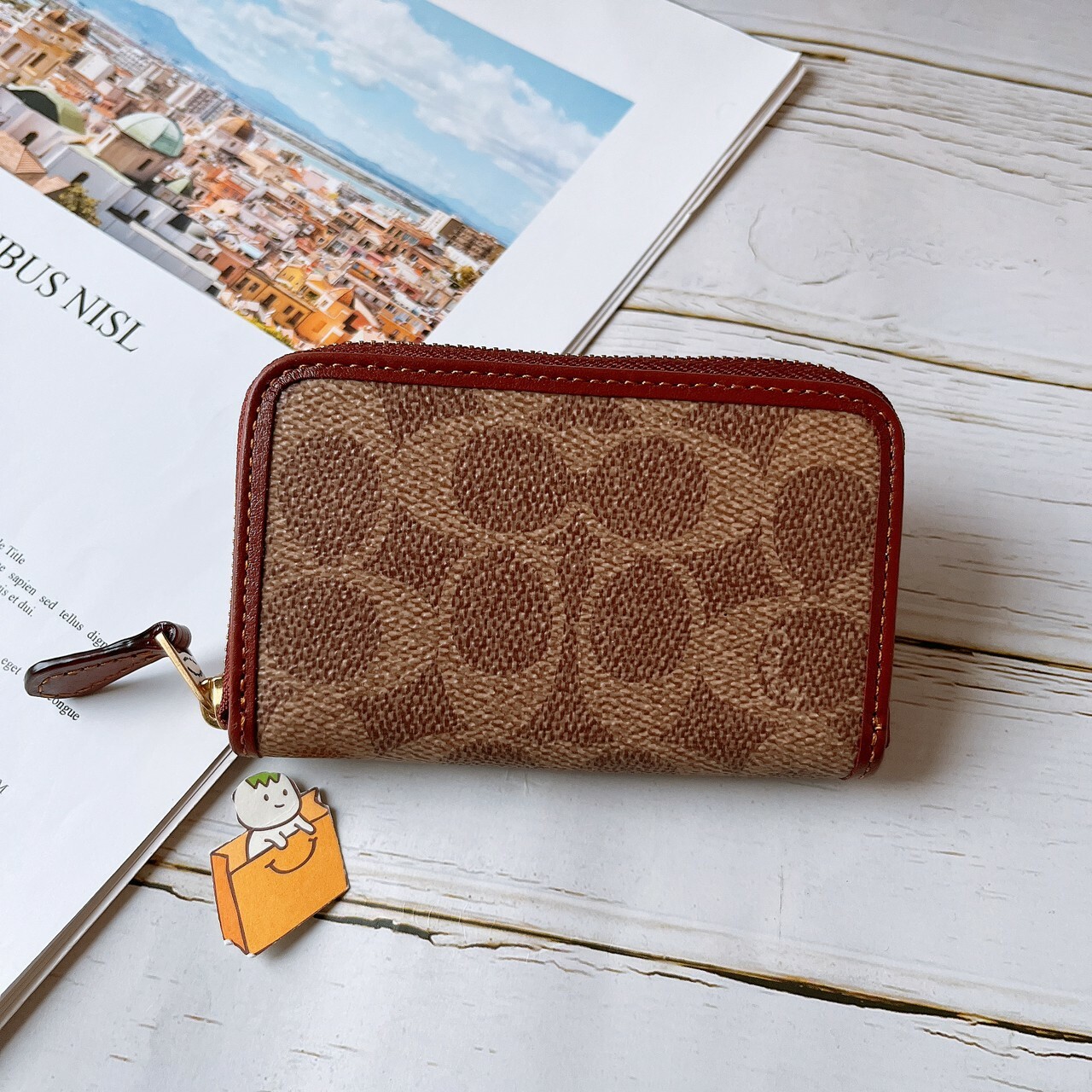 【現貨】Coach 小C字 防刮皮 專櫃款 卡夾 證件 女夾 零錢包 短夾