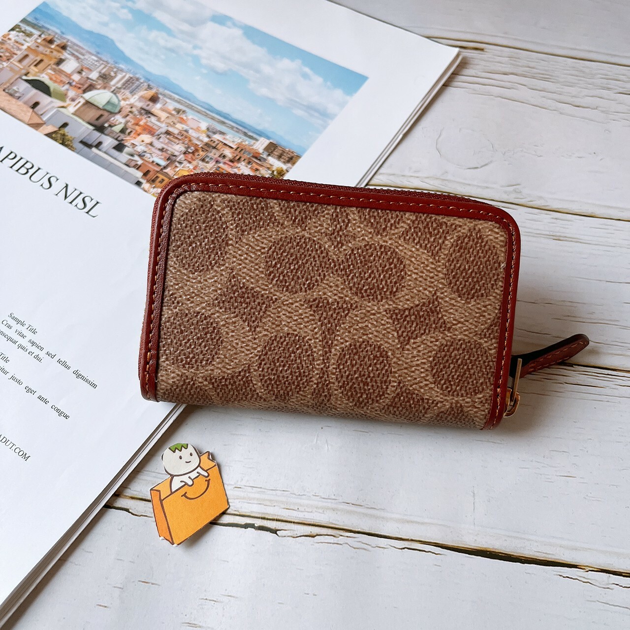 【現貨】Coach 小C字 防刮皮 專櫃款 卡夾 證件 女夾 零錢包 短夾