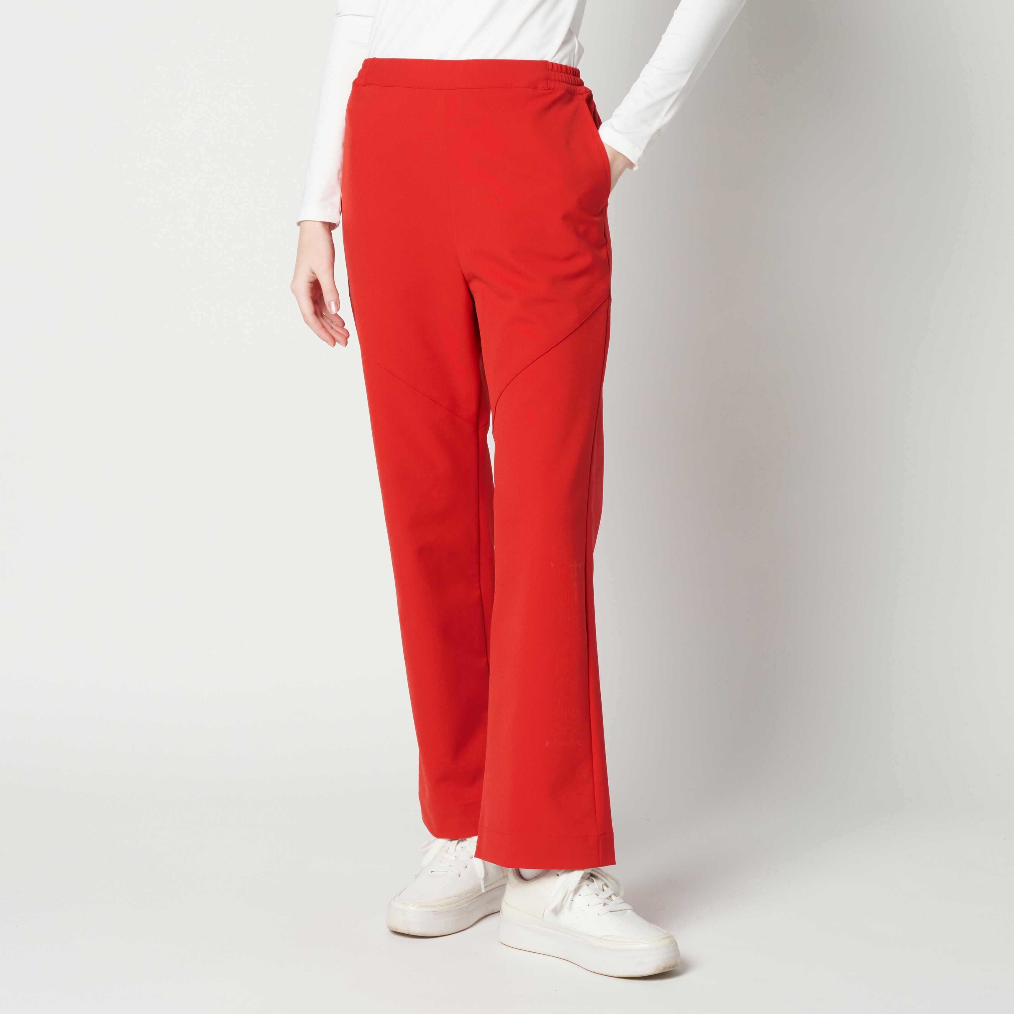 女士-尼龍彈性直筒褲