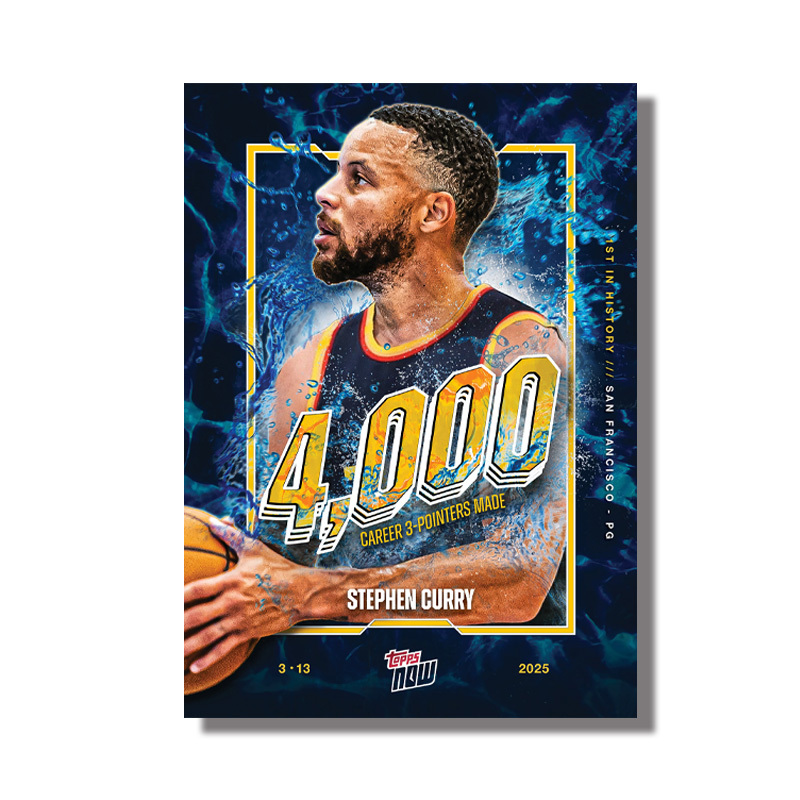 Steph Curry - 2024-25 Topps NOW® 柯瑞 4000顆三分球紀念卡 【附贈卡磚】球員卡 單一張入 TOPPS-09 [現貨商品]