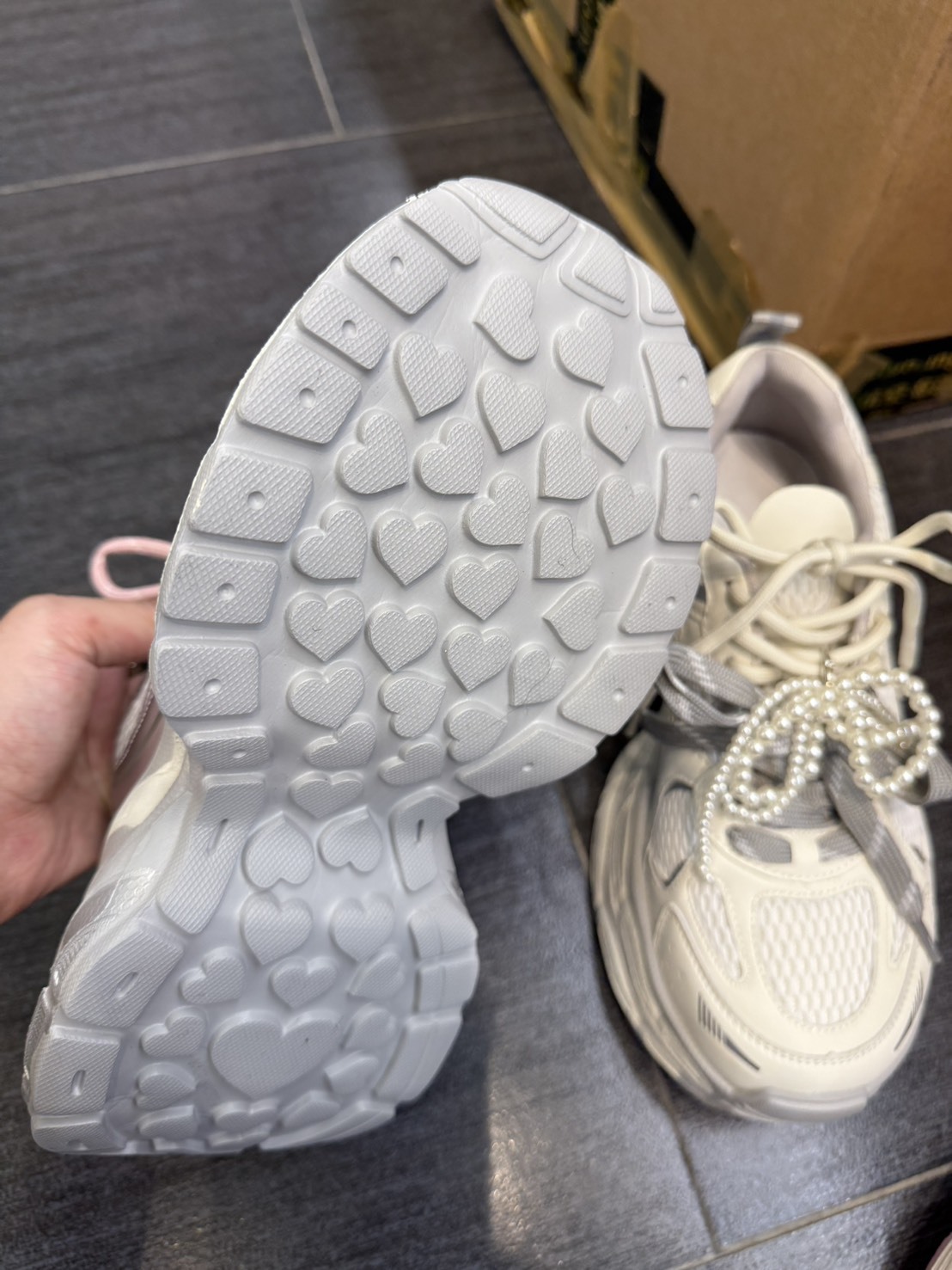 958-5韓國真皮珍珠厚底老爹鞋