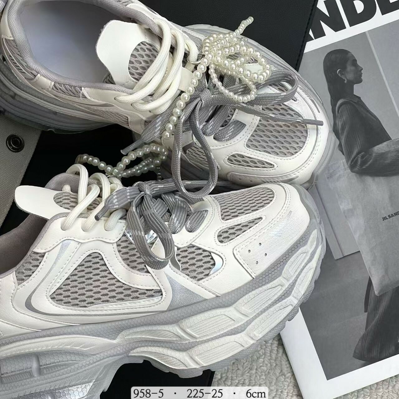 958-5韓國真皮珍珠厚底老爹鞋