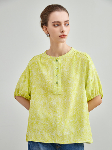 mi-tu 圓領七分袖上衣