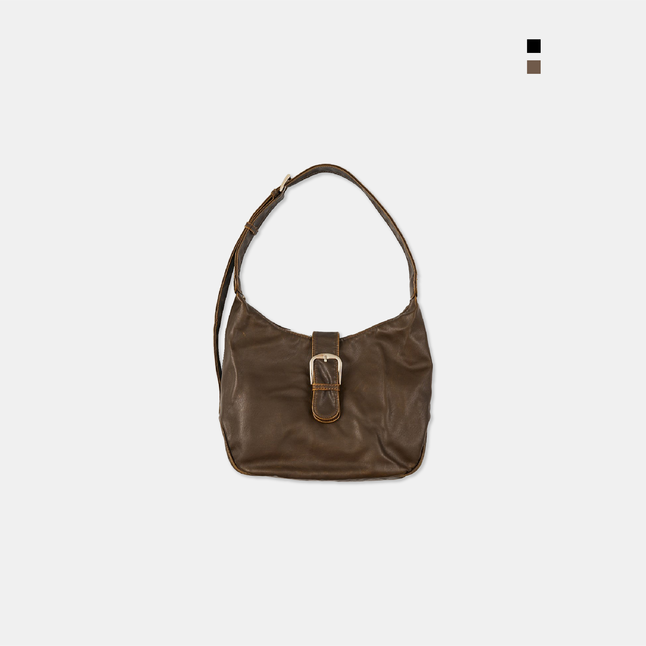 韓國 復古 磁吸 皮帶扣 皮革 單肩包