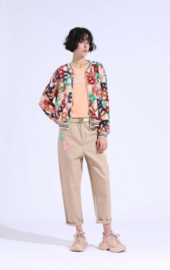 BE10020B1 卡其牛仔男友褲